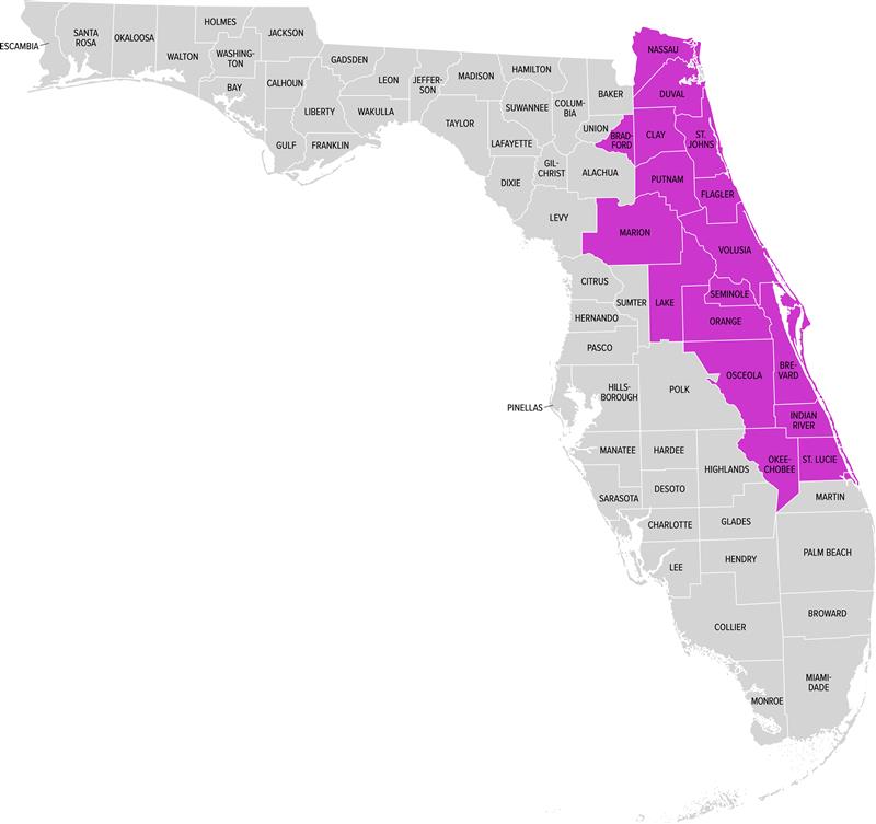 Map of central Florida